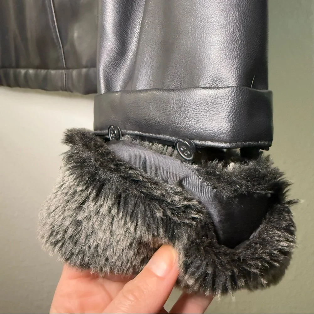 Vintage Limited Too Faux Leather Removal Faux Fur Jacket - Picture 9 of 10
